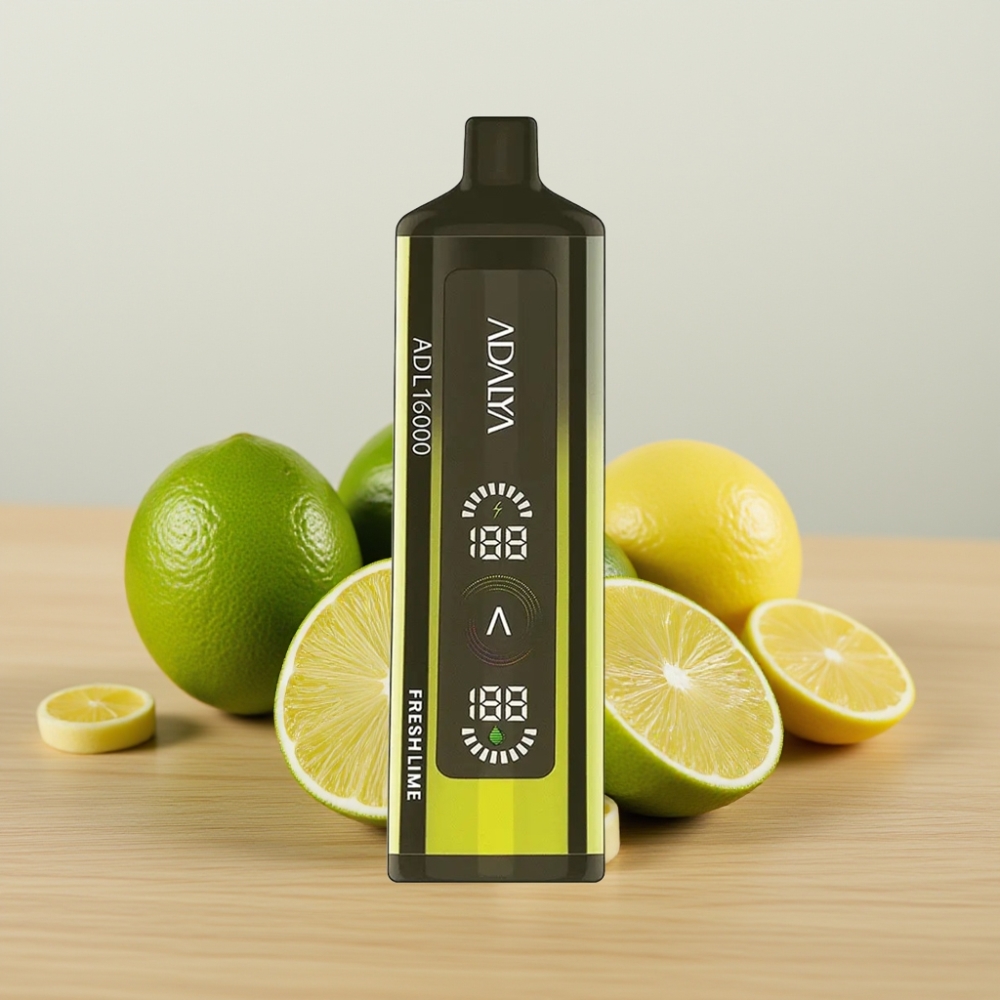 Adalya ADL 16000 PRO Pufovi Dispozabil Vejp - Svetlo Zeleni Lime, 25ml, USB-C