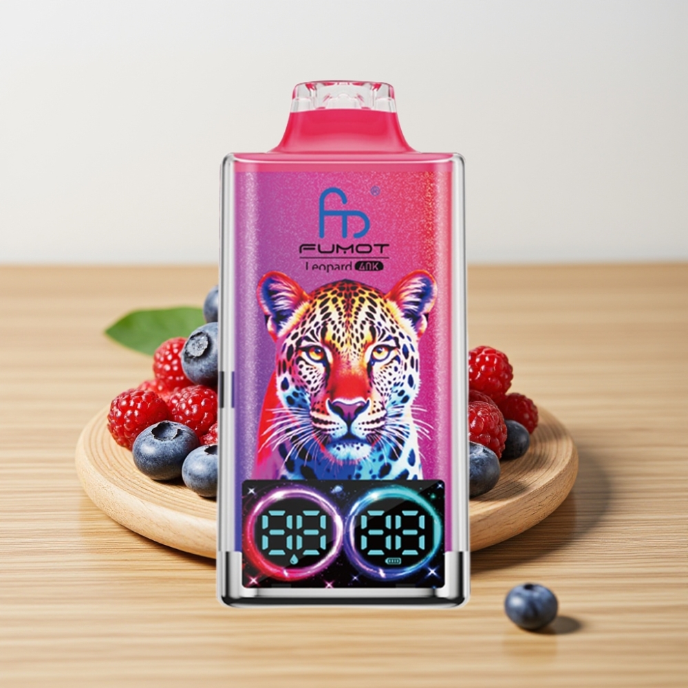 Fumot Leopard 40K Pufova Disposable Vape Borova Trešnja Brusnica 5% Nikotina Dual Mesh