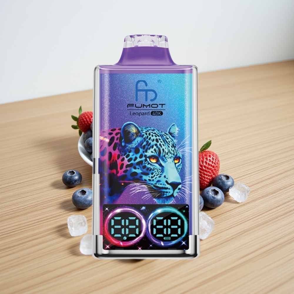 Fumot Leopard 40K Pufova Disposable Vape Borovnica na ledu 5% Nicotine 700mAh Dual Mesh
