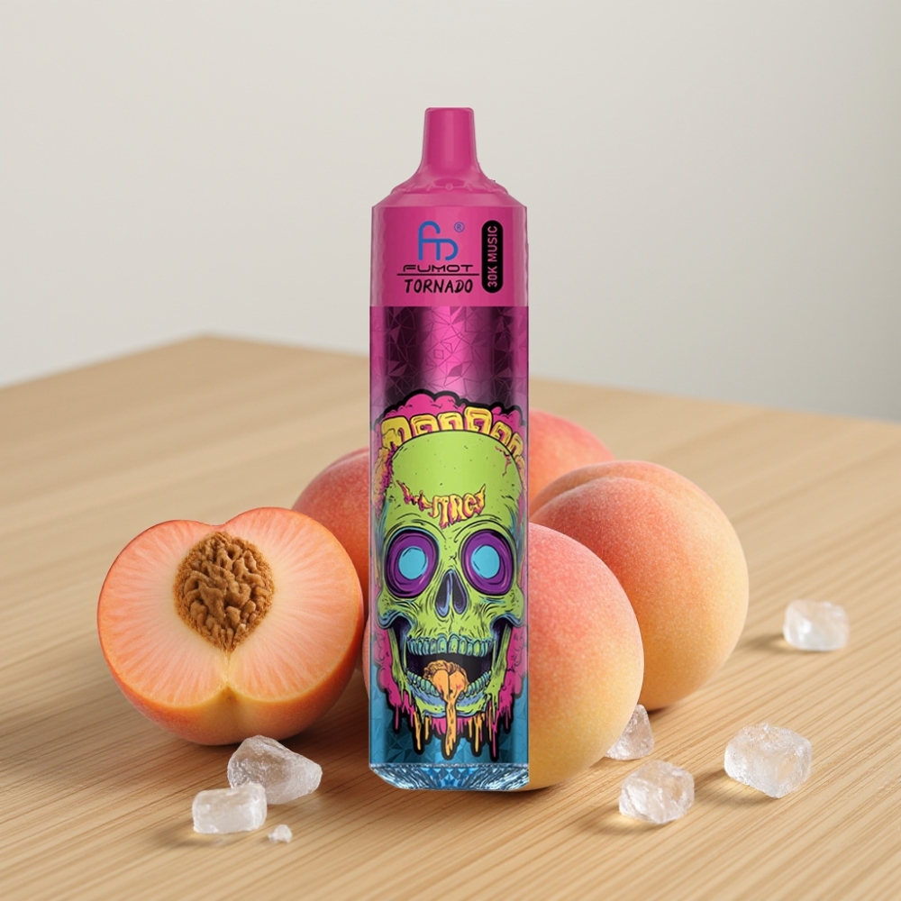 Fumot RandM Tornado 30000 Pufova 30mL 5% Niktina Breskva Led Displej