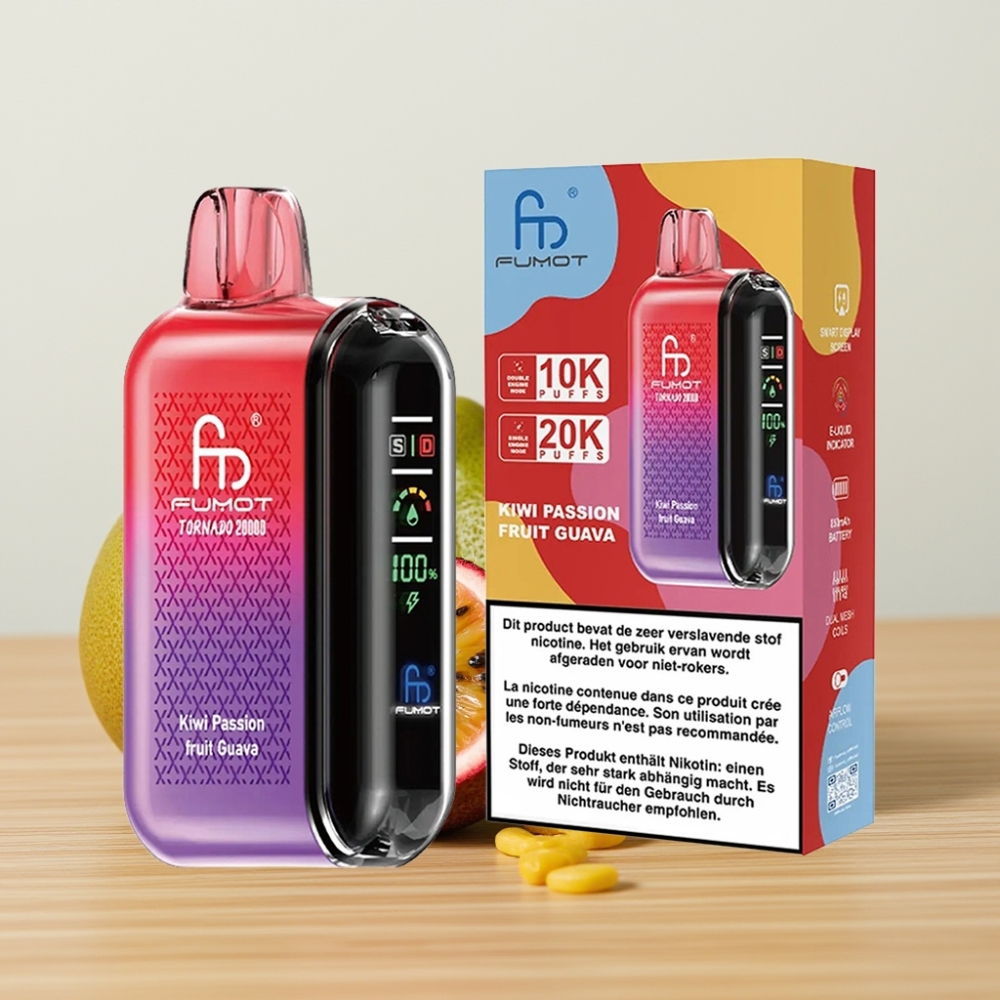 Fumot Tornado 20000 Puffs Dual Mesh Coil Kiwi Pasija Guava