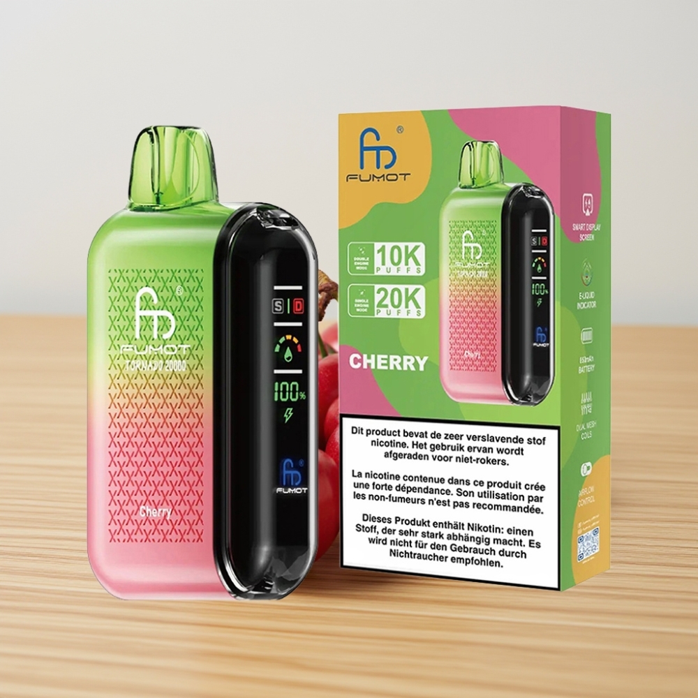 Fumot Tornado 20000 Pufova Dual Mesh 20ml Trešnja