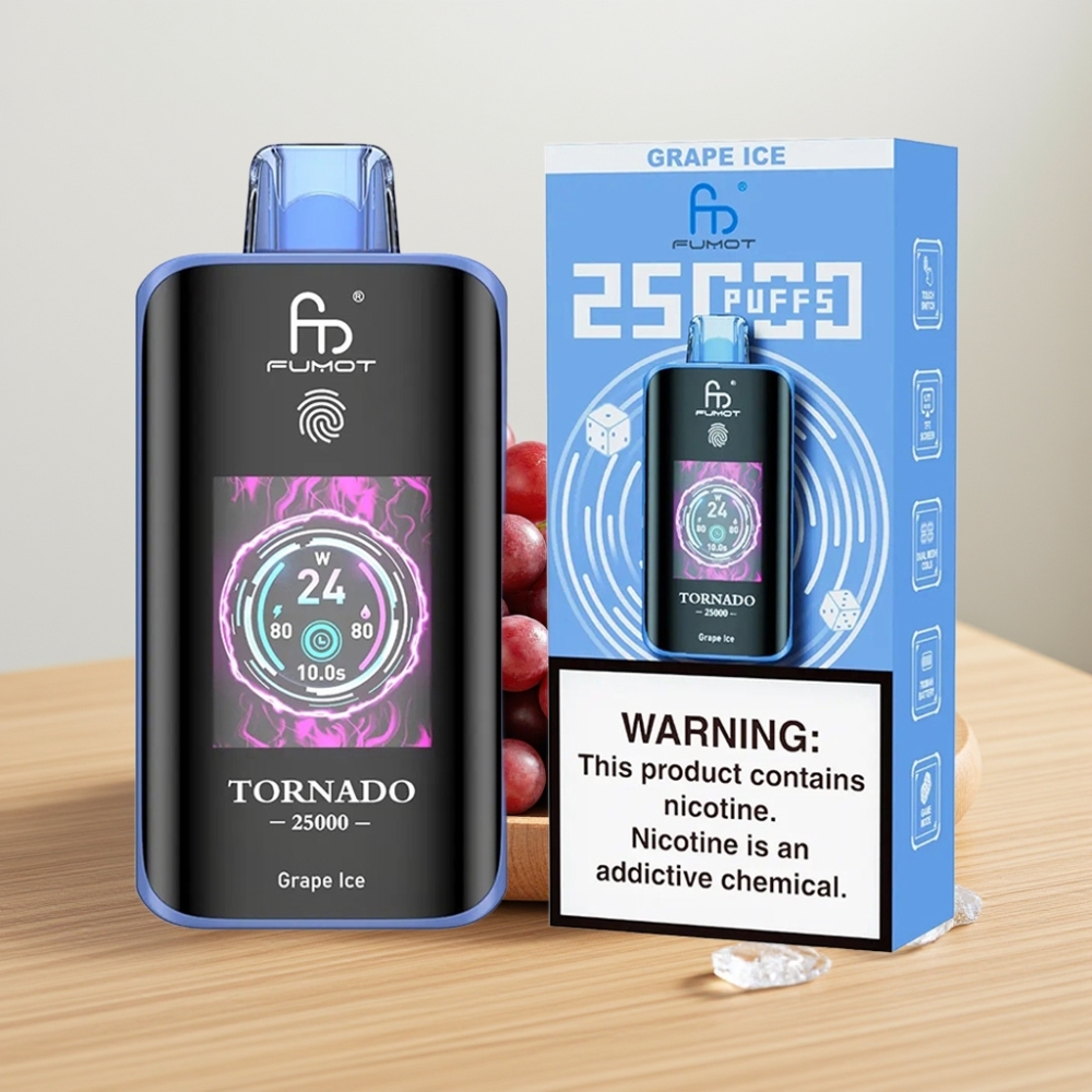 Fumot Tornado 25000 Puff HD Ekran 20ml Punjenje Grožđe Led Type-C