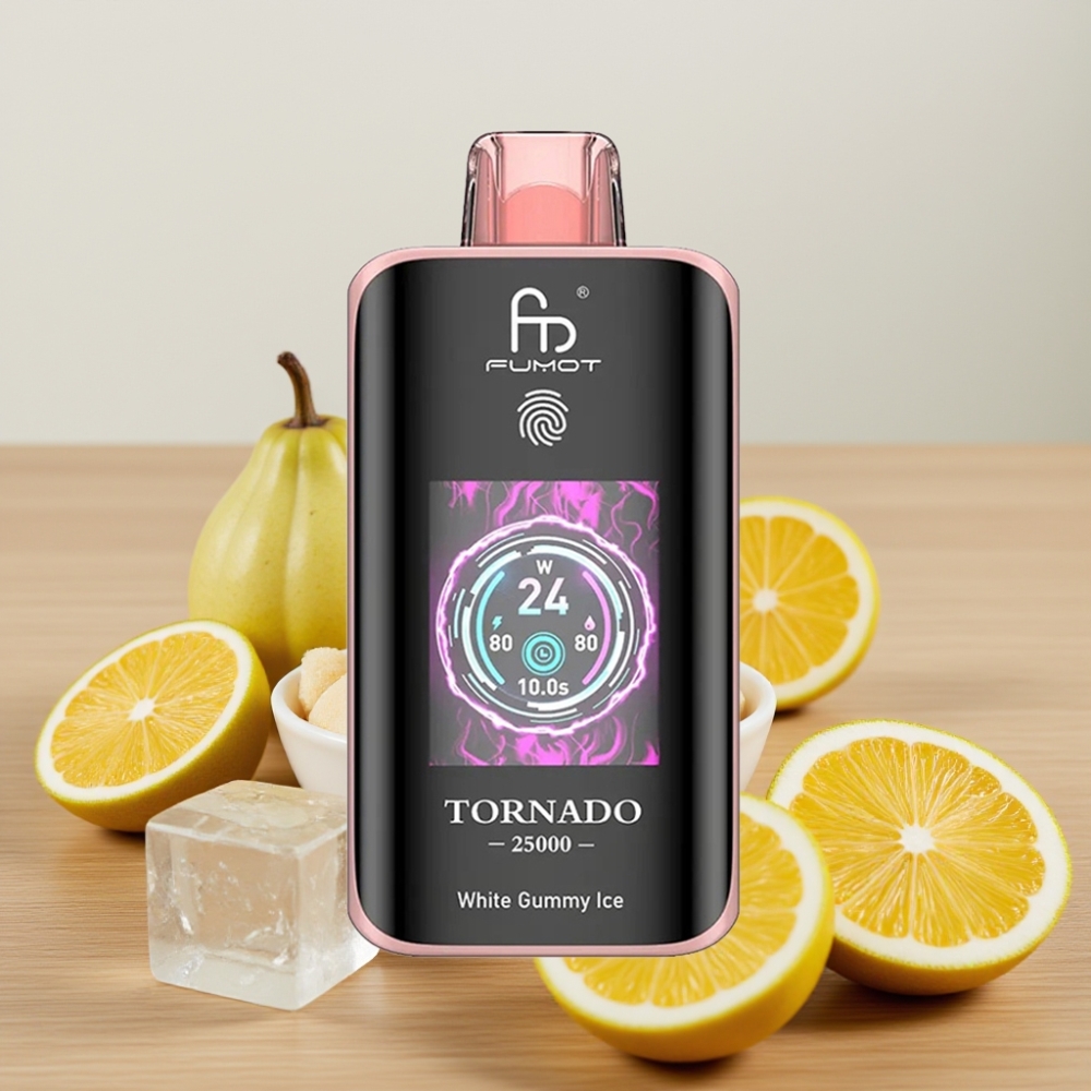 Fumot Tornado 25000 Puffs HD Ekran 700mAh Bešumni Gumeni Led