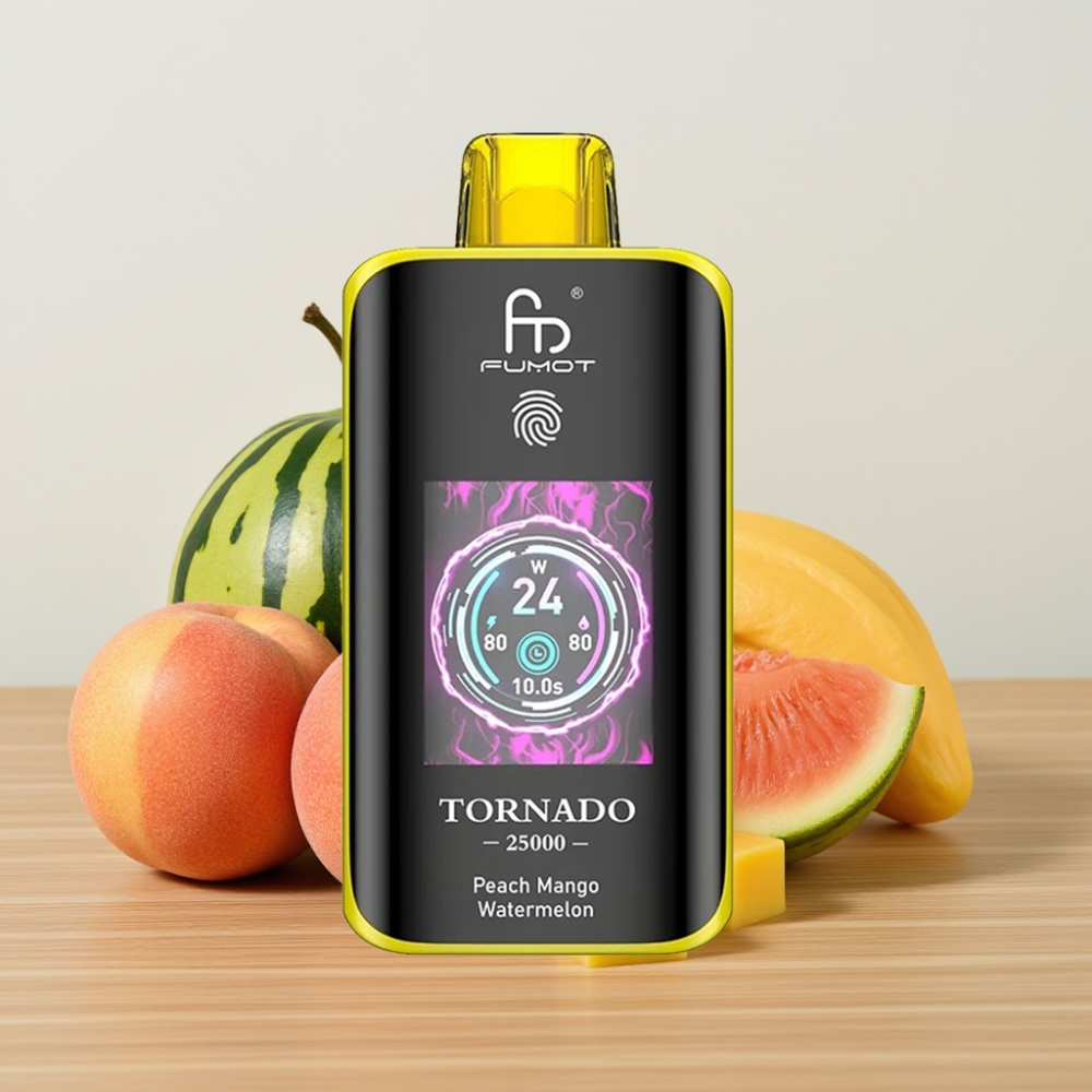 Fumot Tornado 25000 Puffs HD Ekran 700mAh Brestika 20ml 0/2%/3%/5% Nikotin