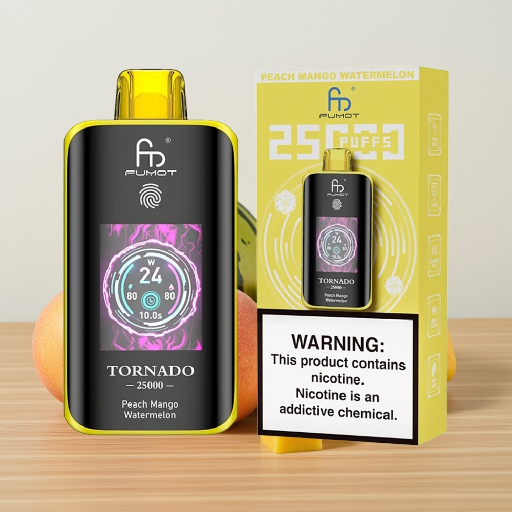 Fumot Tornado 25000 Puffs HD Ekran 700mAh Brestika 20ml 0/2%/3%/5% Nikotin