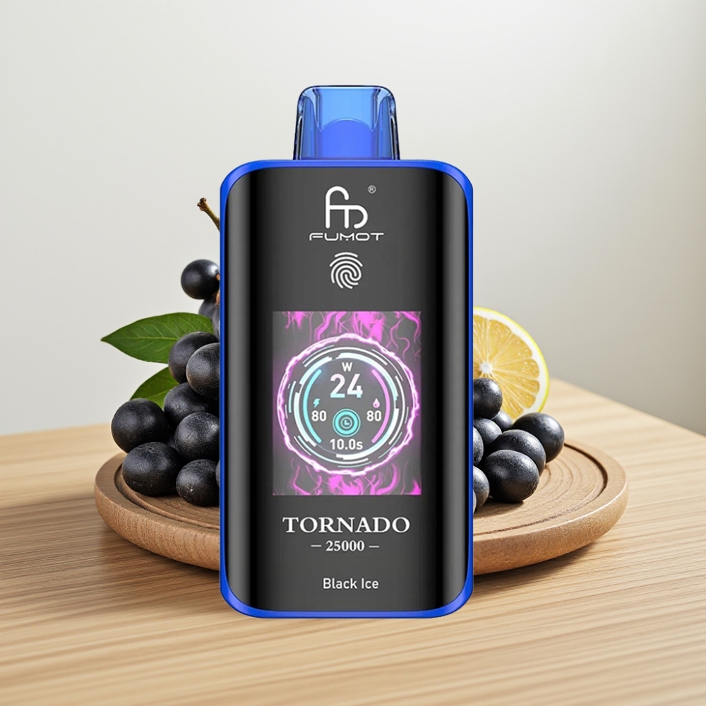 Fumot Tornado 25000 Puffs HD Ekran 700mAh Crni Led