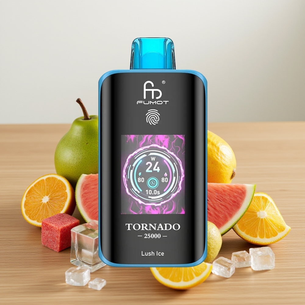 Fumot Tornado 25000 Puffs HD Ekran 700mAh Ledy Ledž Ajs