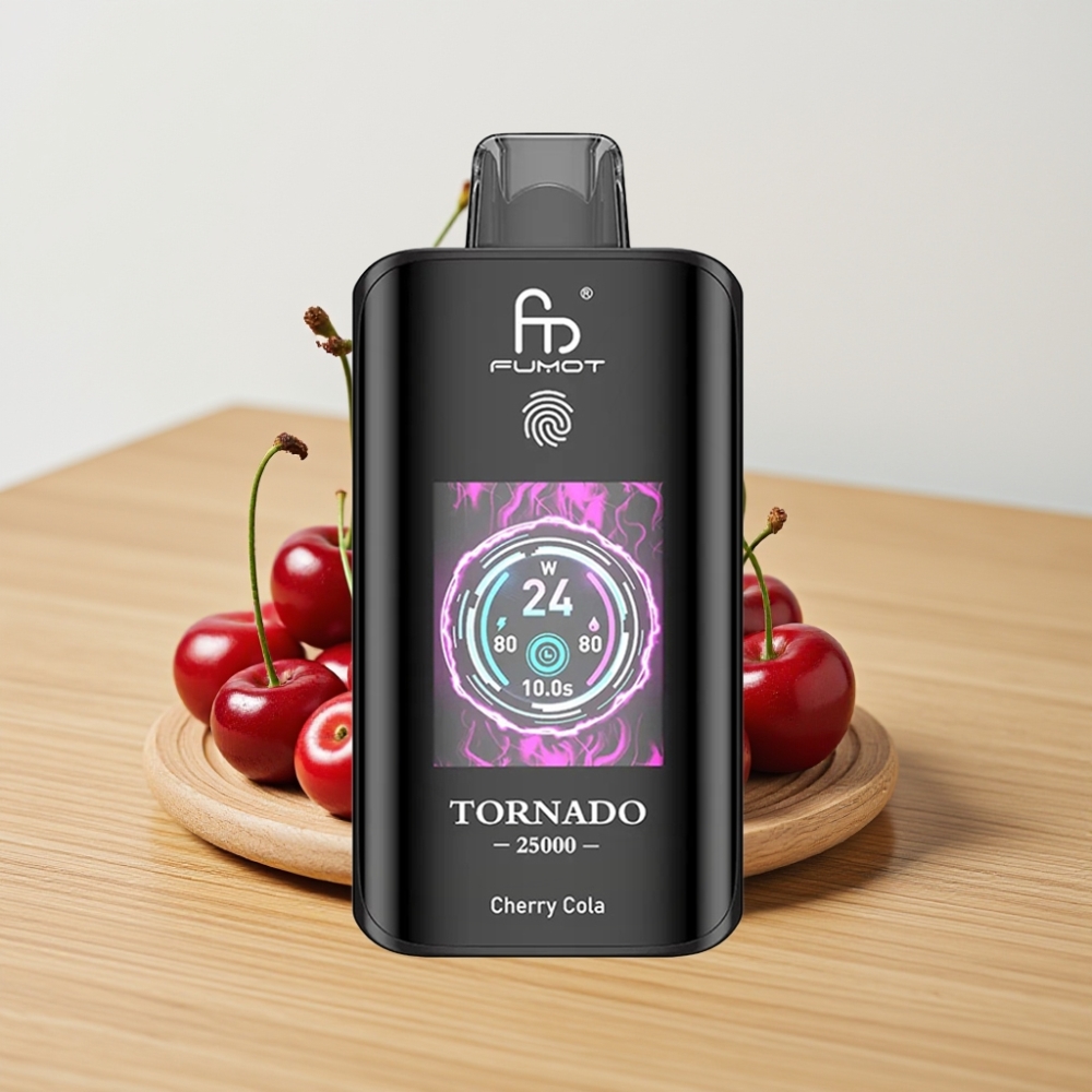Fumot Tornado 25000 Puffs HD Ekran 700mAh Tip-C Višnja Kola