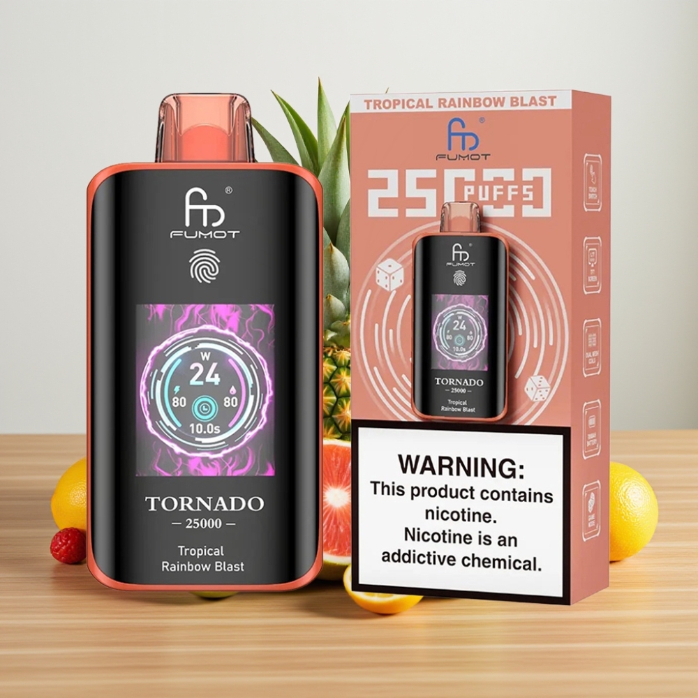 Fumot Tornado 25000 Puffs HD Ekran 700mAh Tropska Duga