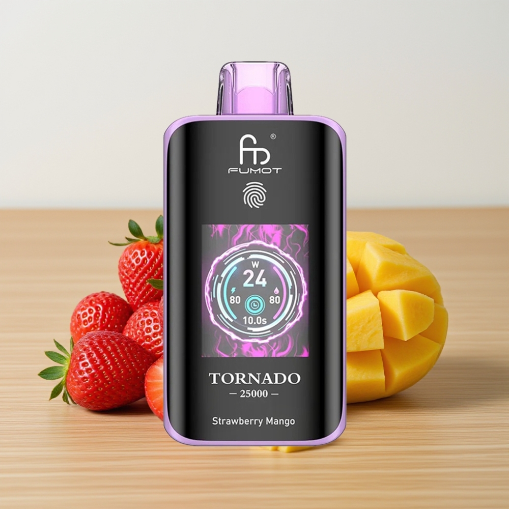 Fumot Tornado 25000 Puffs HD Ekran Jagoda Mango 20ml Tip-C