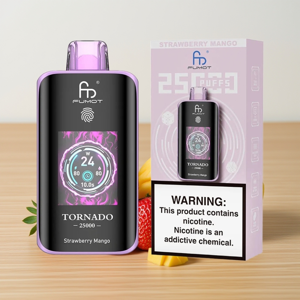 Fumot Tornado 25000 Puffs HD Ekran Jagoda Mango 20ml Tip-C