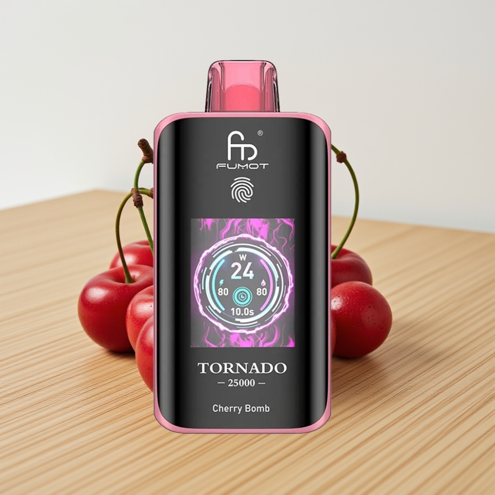 Fumot Tornado 25000 Puffs HD Ekran Tip-C Punjenje Bomba Trešnja