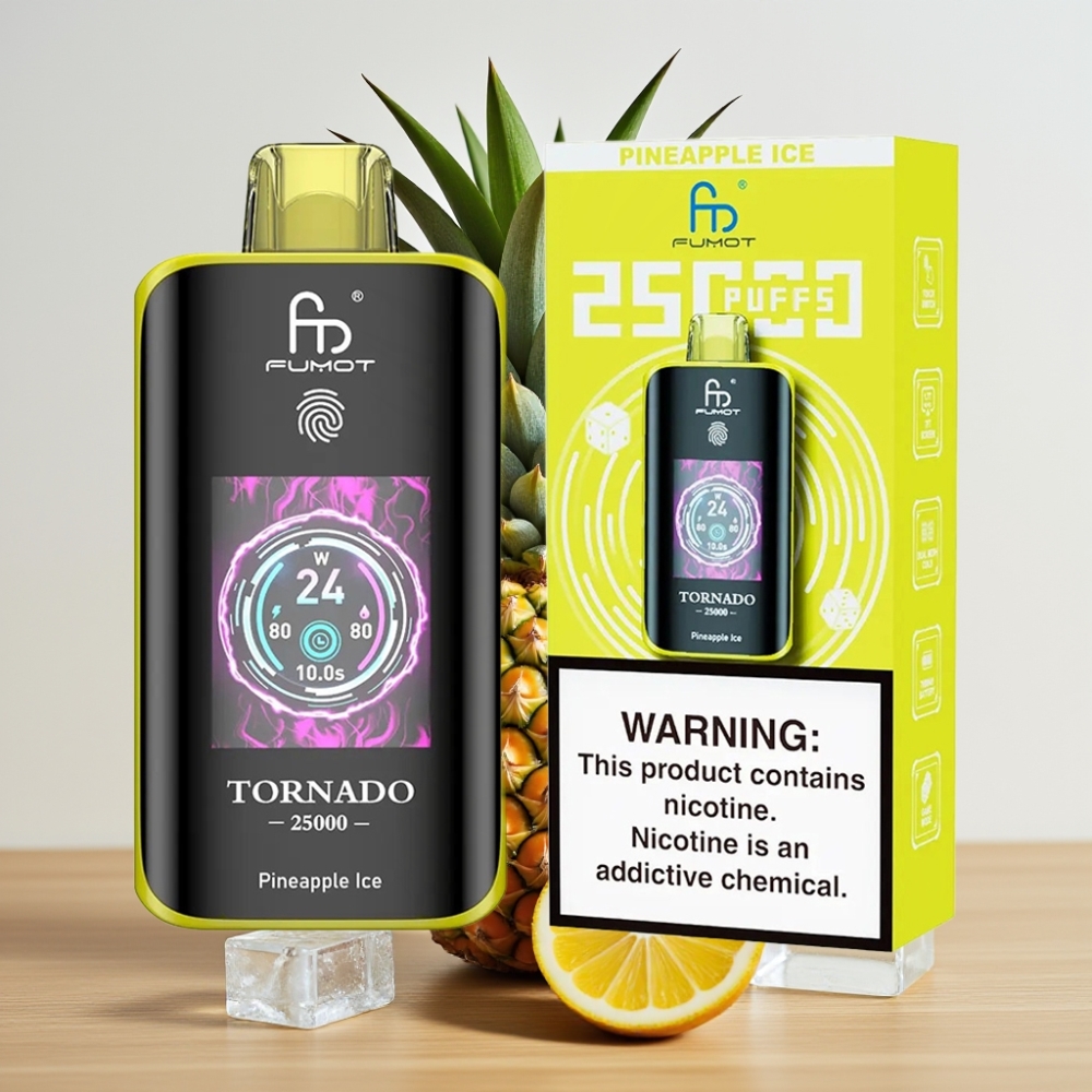 Fumot Tornado 25000 Pufova HD Ekran 20ml Ananas Led Rechargeable