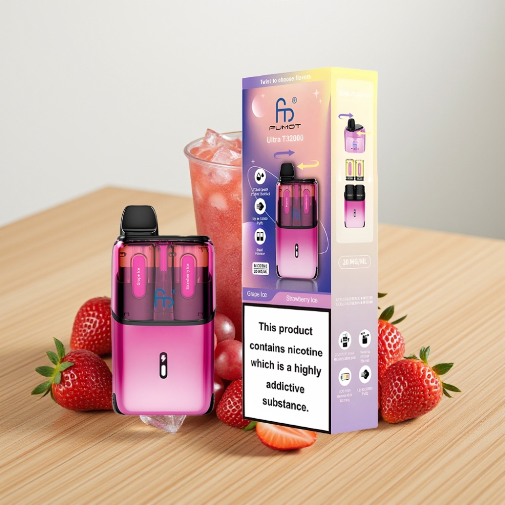 Fumot Ultra T32000 Disposable Vape 32000 puševa 24ml Grape Ice - Jagoda Ice