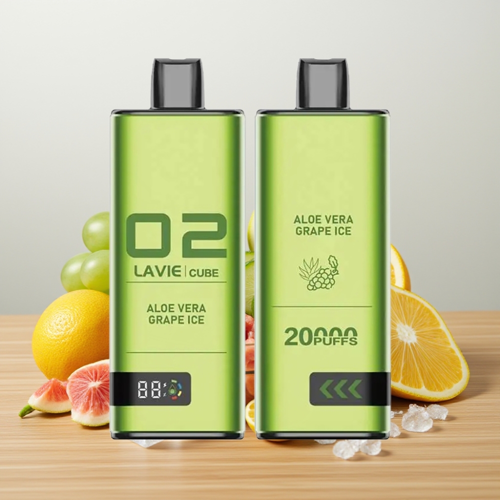Lavie Cube 20000 Puffs Disposable Vape Aloe Vera Grožđe Led 2% 5% 28ML Type C