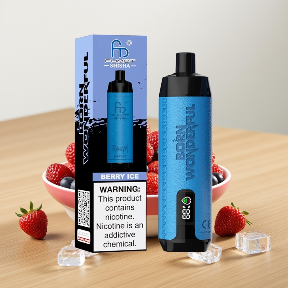 RandM Fumot Shisha 10000 Pufova Disposable Vape Jagoda Led 18ml Type-C