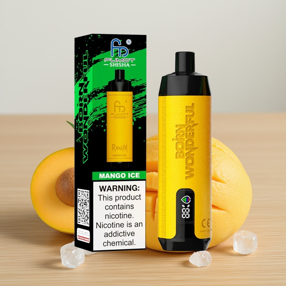 RandM Fumot Shisha 10000 Pufova Disposable Vape Mango Led 18ml 850mAh