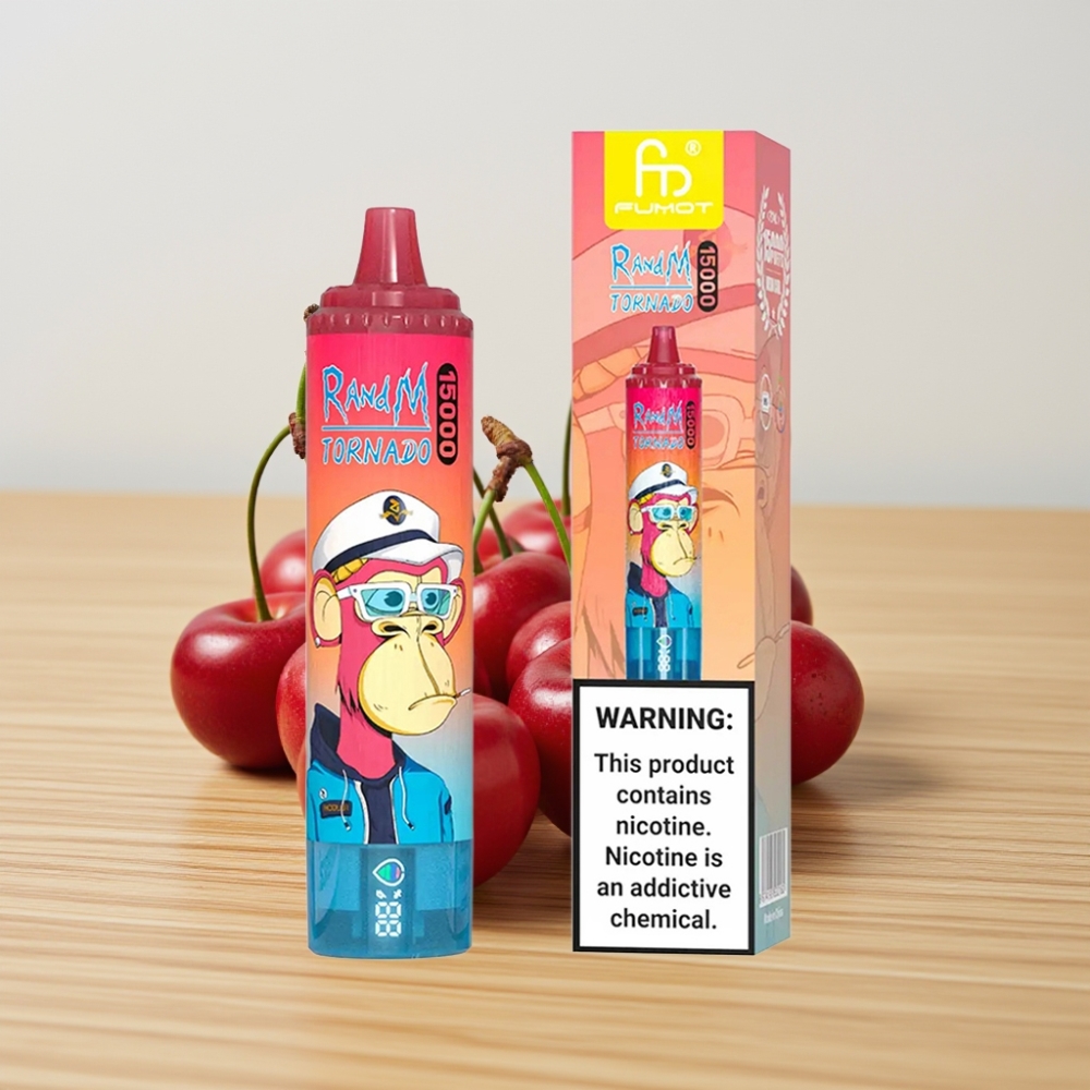 Fumot RandM Tornado 15000 Puffs 25ml 850mAh Tip-C Trešnja Mrežasti kalem