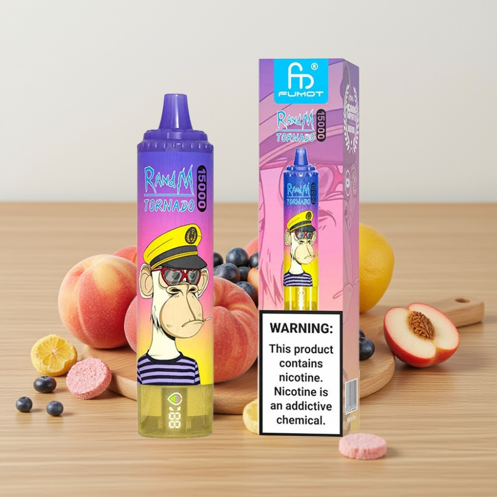 Fumot RandM Tornado 15000 Pufova 25ml 850mAh Meš Kolut Brestika Borovnica