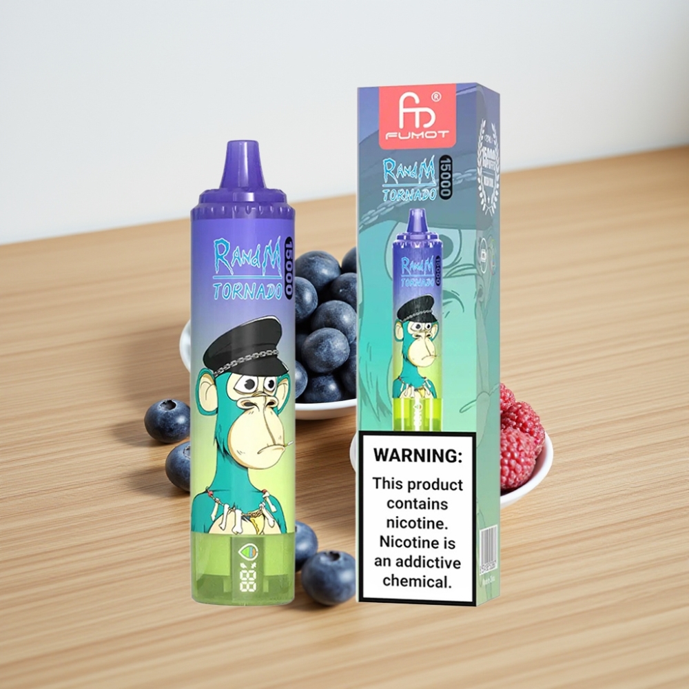 Fumot RandM Tornado 15000 Pufova 25ml 850mAh Mrežasti Kalem Plava Žvakaća Guma
