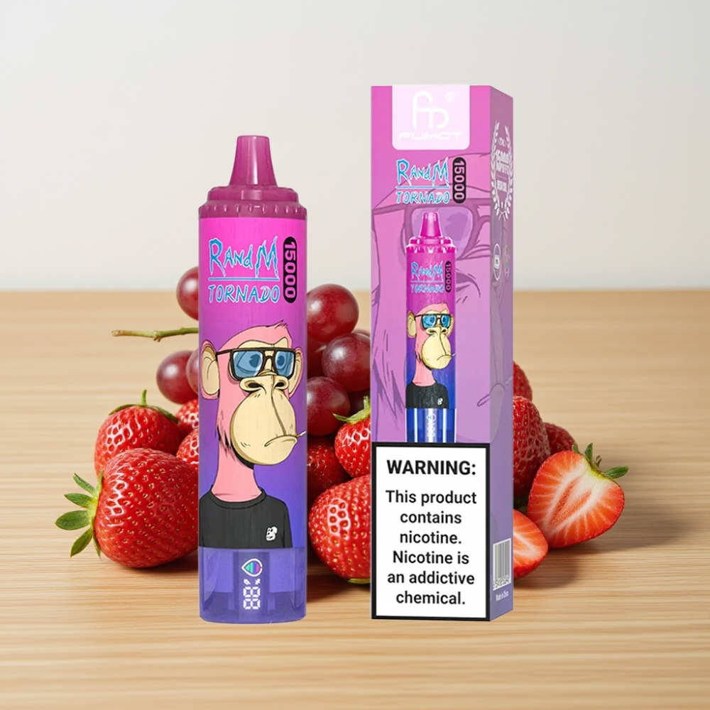 Fumot RandM Tornado 15000 Pufova 25ml 850mAh Tip-C Jagoda Grožđe Mesh Coil
