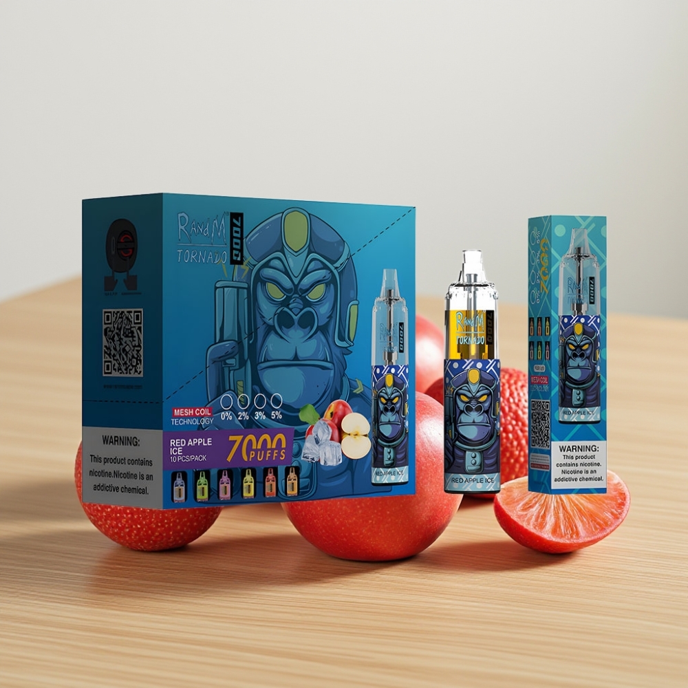 Fumot Tornado 7000 Pufova 14ML Tip-C Mrežasti Kalem Crvena Jabuka Led