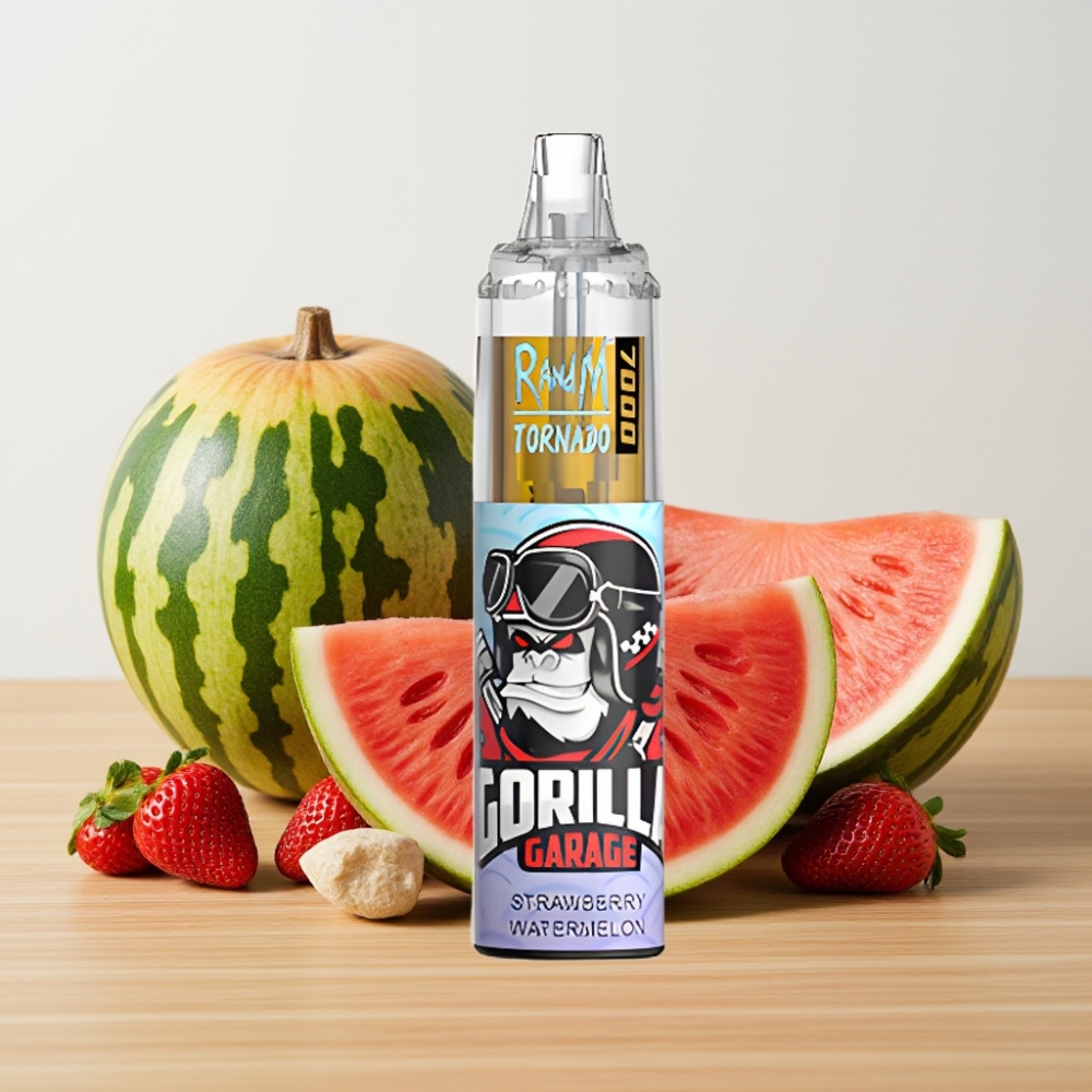 Fumot Tornado 7000 Pufova Disposable Vape Jagoda Lubenica 14ML Mrežasti Kalem