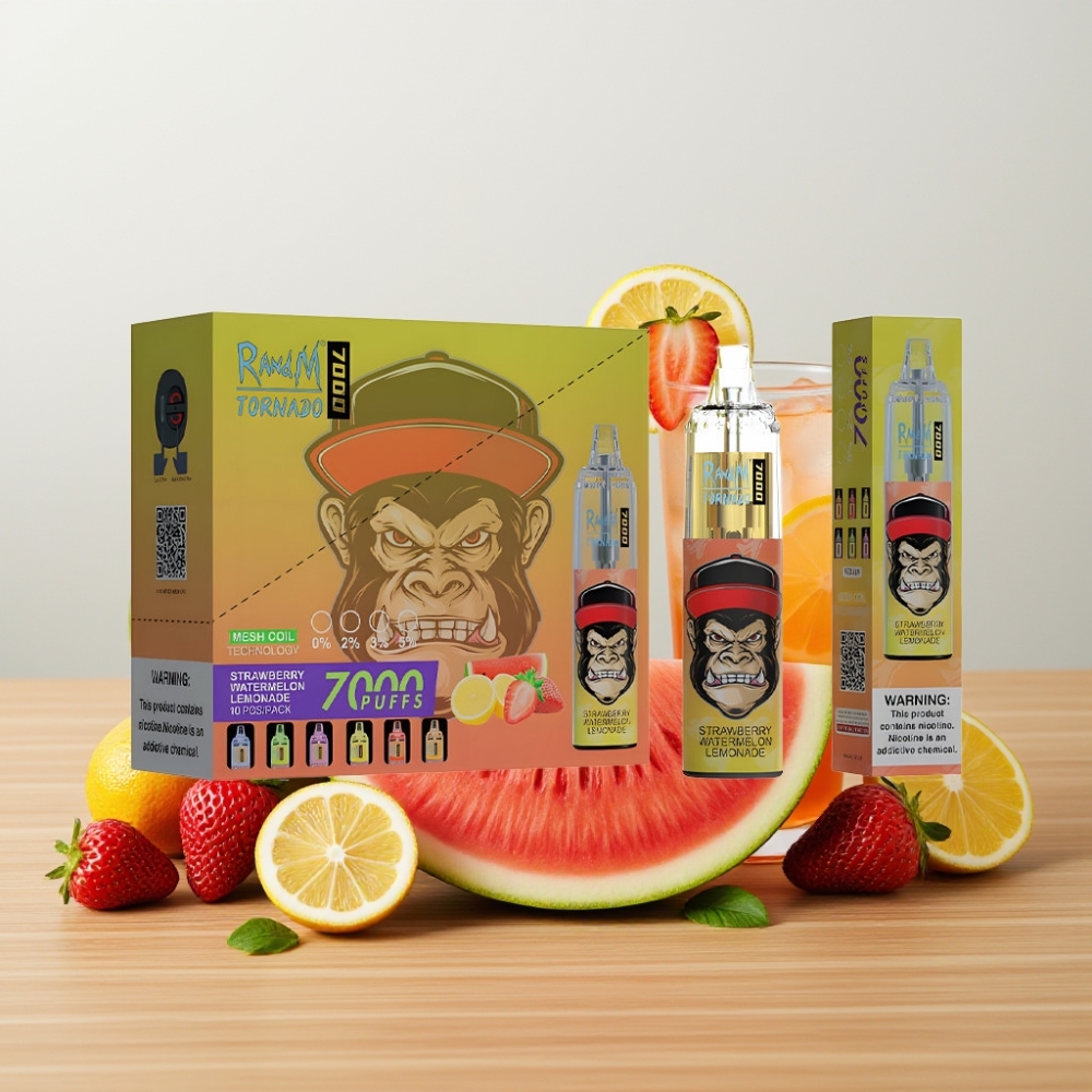 Fumot Tornado 7000 Pufova Disposable Vape Jagoda Lubenica Limunada 14ML Mesh Coil