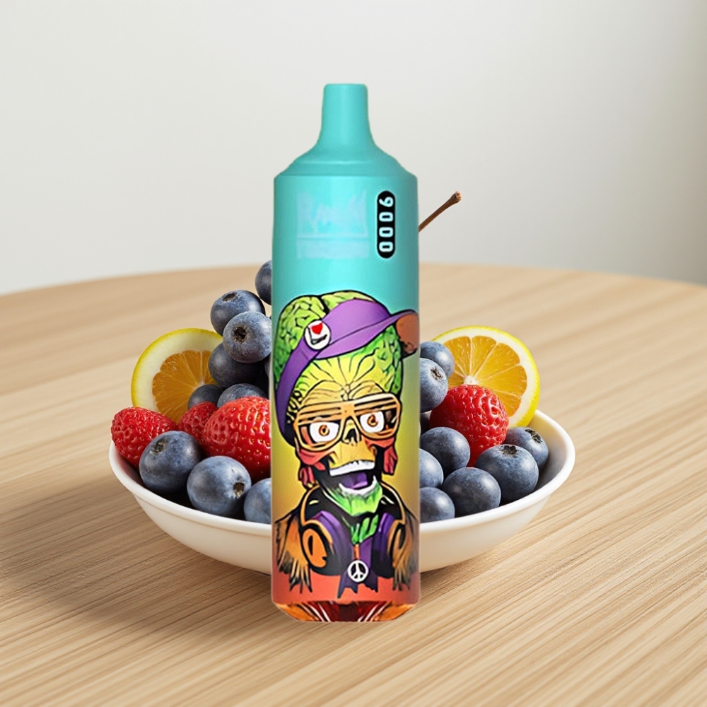RandM Tornado 9000 Puffs Disposable Vape 850mAh 18mL Mesh Coil Plavi Led (Bluelicious Ice)