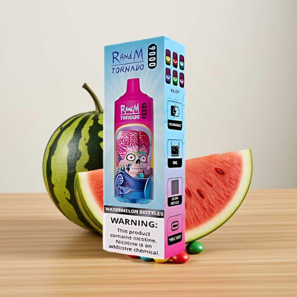 RandM Tornado 9000 Puffs Dispozabil Vape Bubnjasti Arbuz i 18 mL Mesh Coil