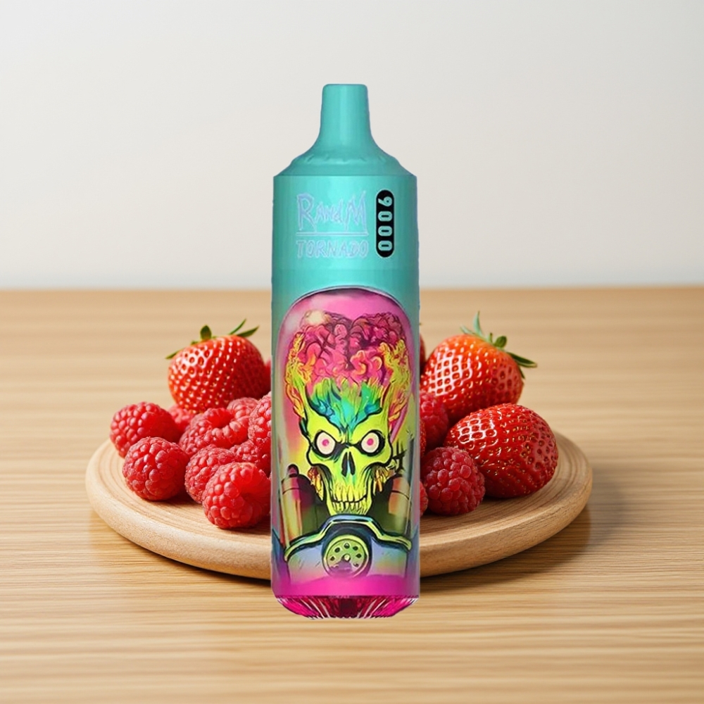 RandM Tornado 9000 Pufova - 18mL, 850mAh, Jagoda Malina, Mesh Coil, RGB Display