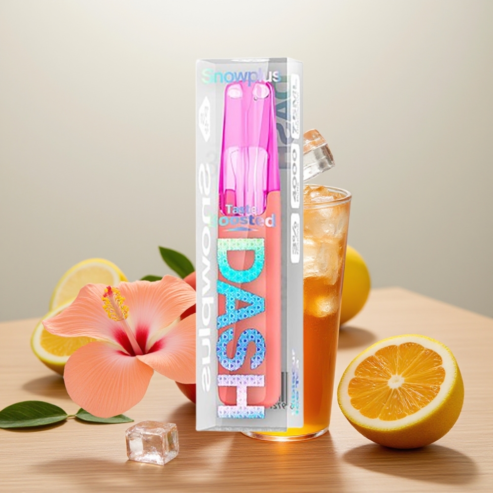 Snowplus Dash 4000 Pufova Hibiskus Ledeni Čaj Keramički Atomajzer 7.5ml