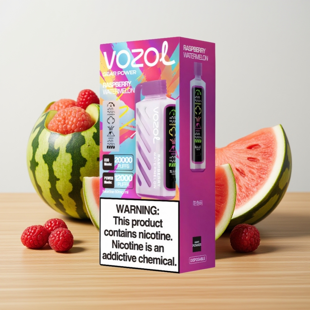 VOZOL Gear Power 20000 Puffs Dual Mesh Coil 20mL Malina Lubenica