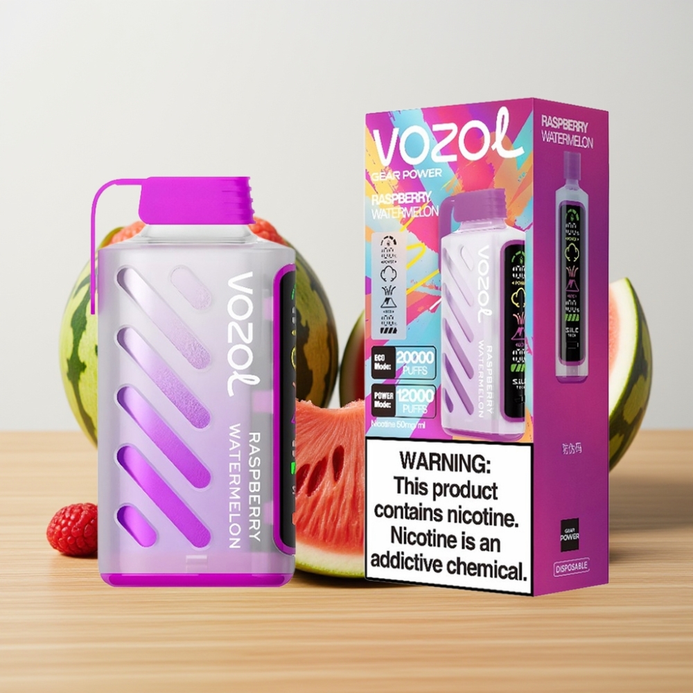 VOZOL Gear Power 20000 Puffs Dual Mesh Coil 20mL Malina Lubenica