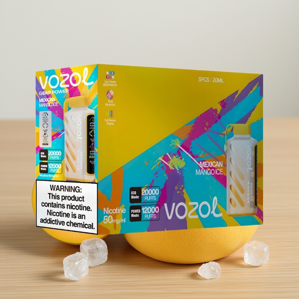 VOZOL Gear Power 20000 Pufova S.i.L.C. Tech Dual Mesh Coil Meksički Mango Led