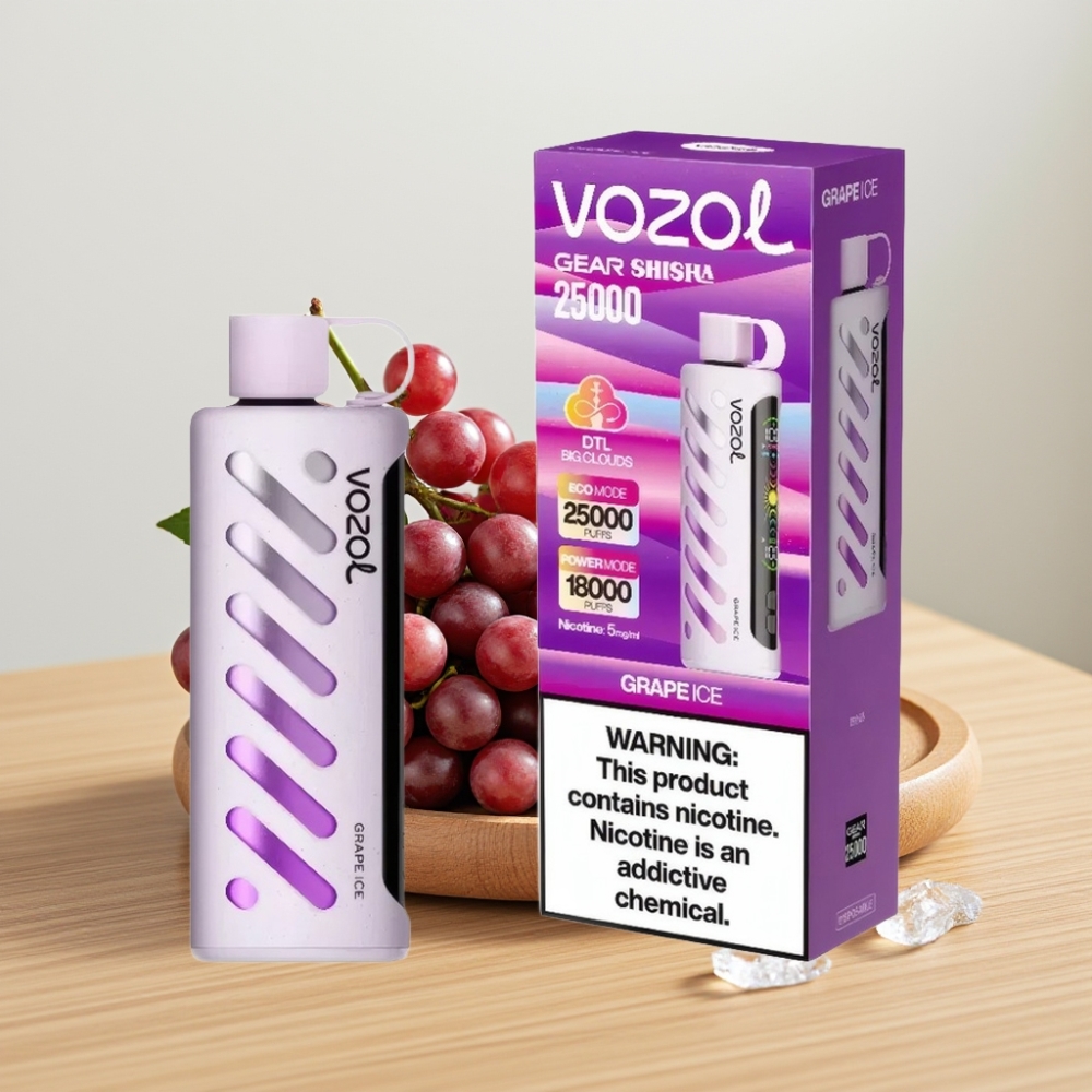 VOZOL Gear Shisha 25000 Pufova Dual Mesh 1000mAh Grožđe Led