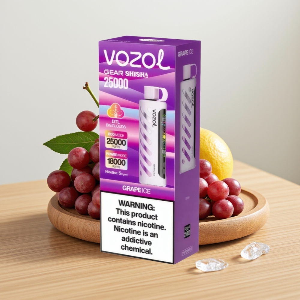VOZOL Gear Shisha 25000 Pufova Dual Mesh 1000mAh Grožđe Led