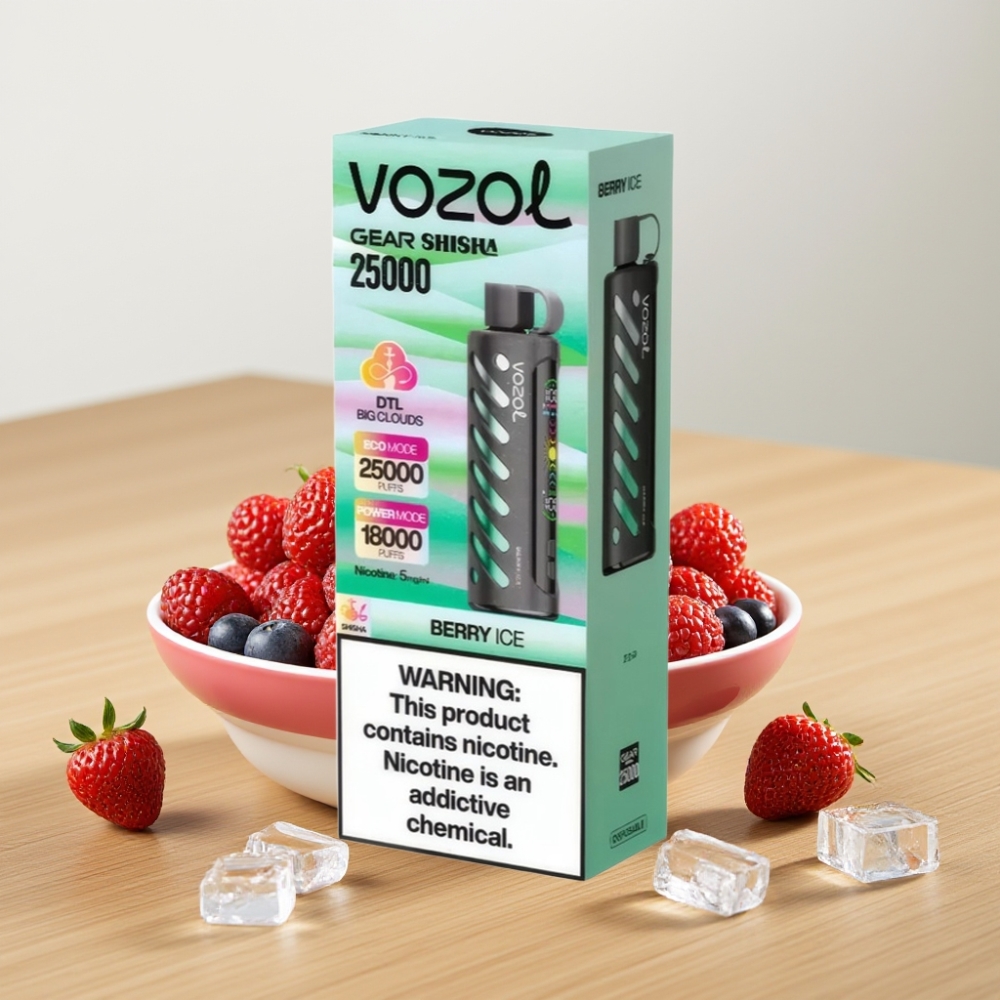 VOZOL Gear Shisha 25000 Pufova Dual Mesh 5mg/ml Jagoda Led
