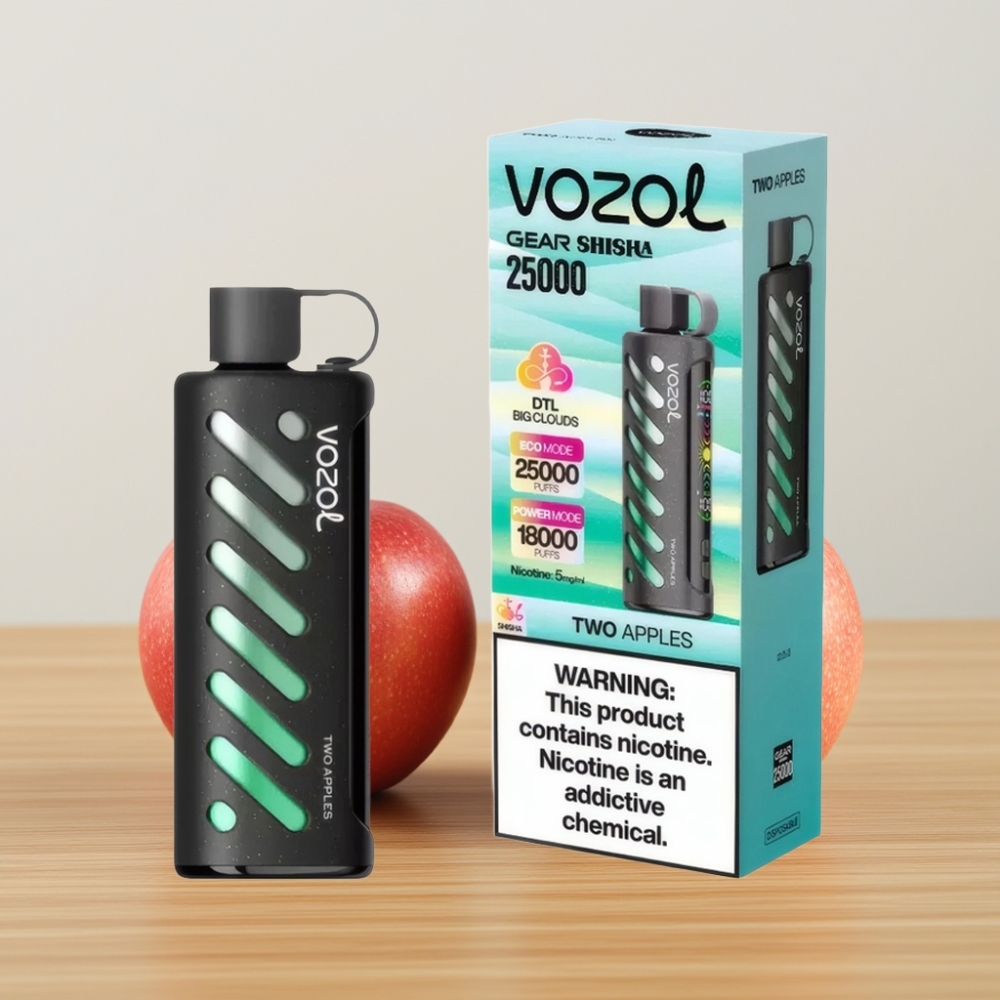 VOZOL Gear Shisha 25000 Pufova Dve Jabuke, Dual Mesh, S.i.L.C Tech, 5mg/ml