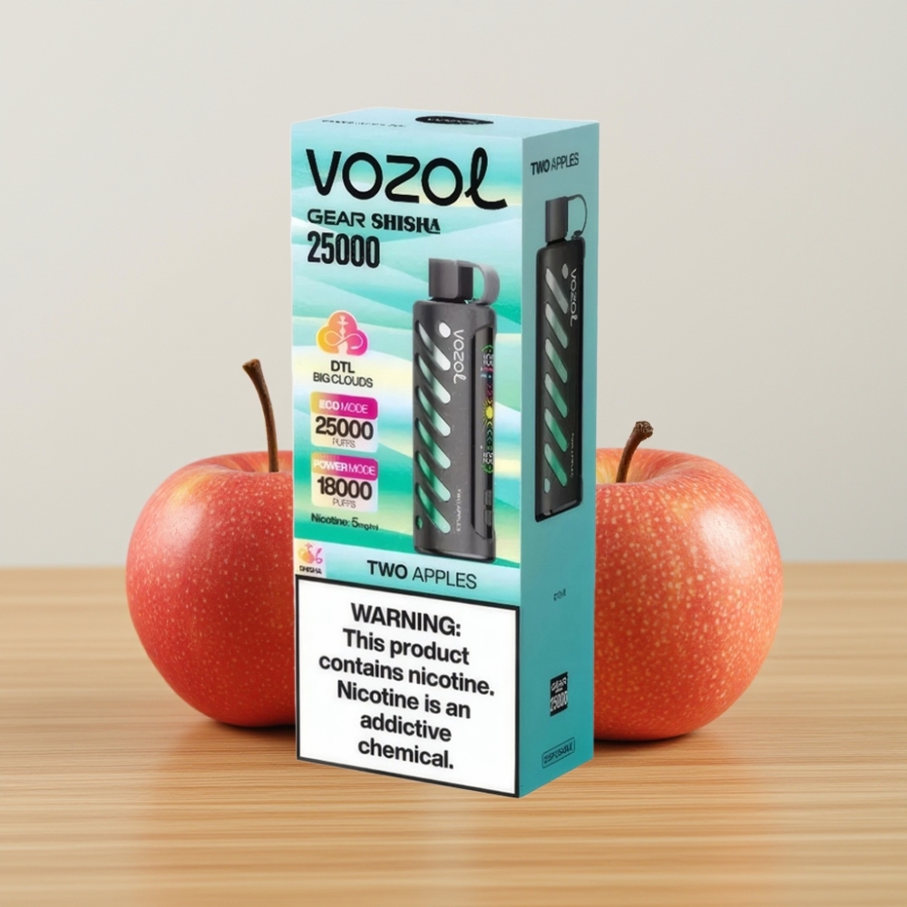 VOZOL Gear Shisha 25000 Pufova Dve Jabuke, Dual Mesh, S.i.L.C Tech, 5mg/ml