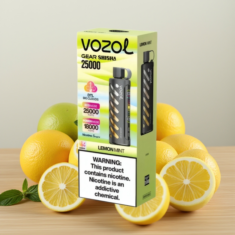 VOZOL Gear Shisha 25000 Pufova Limun Nana Dual Mesh S.i.L.C Tech