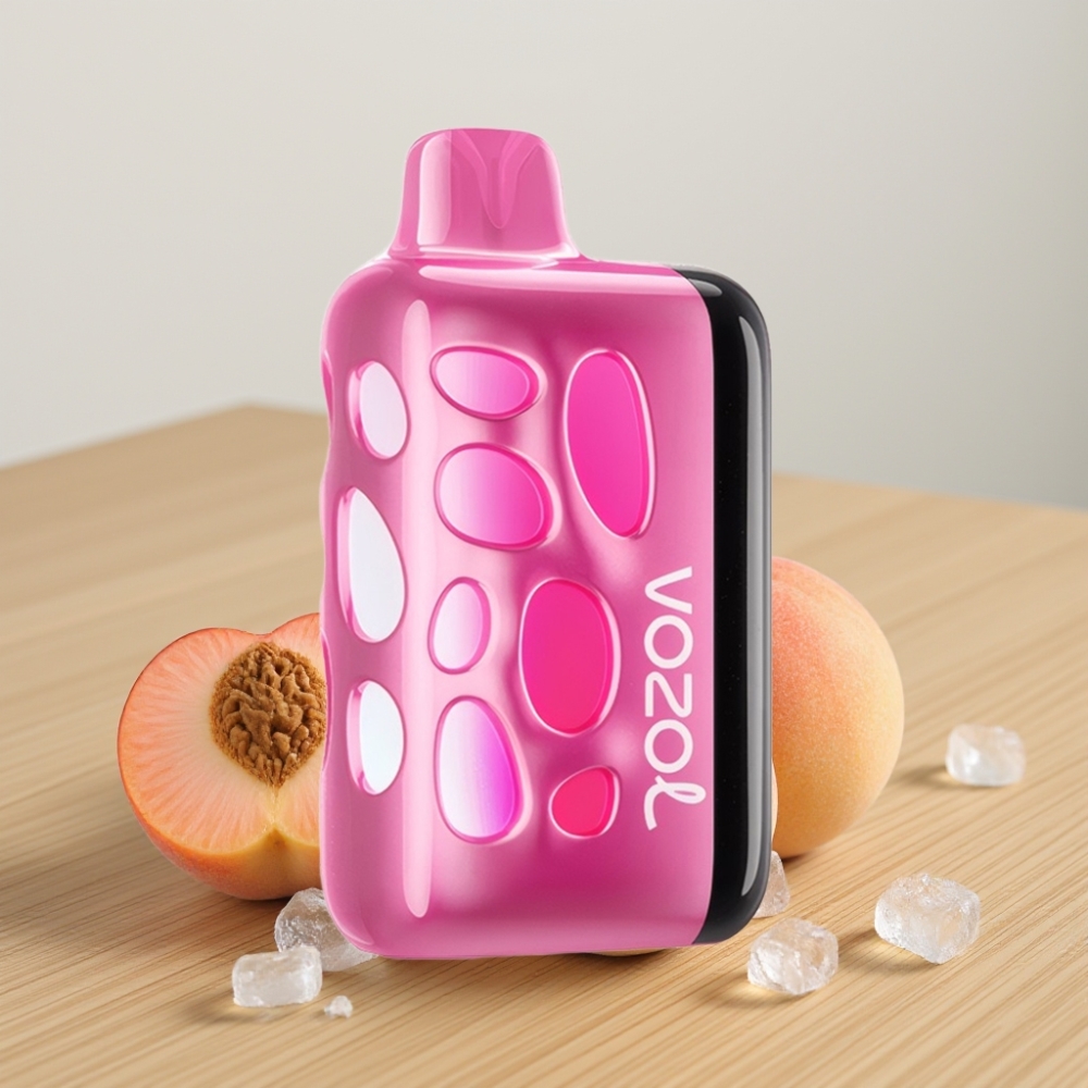 VOZOL RAVE 40000 Dispozabil Vape - Breskva Led, 270° Svetleći Dizajn, 1000mAh Baterija