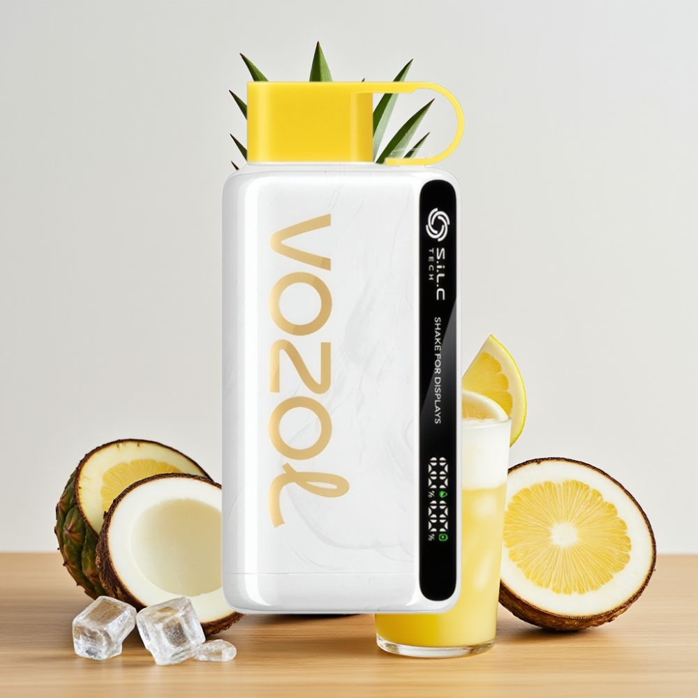 VOZOL STAR 9000/12000 Dispozabil Vape Ananas Kokos Led S.i.L.C TECH, 650mAh, Reciklirana Plastika