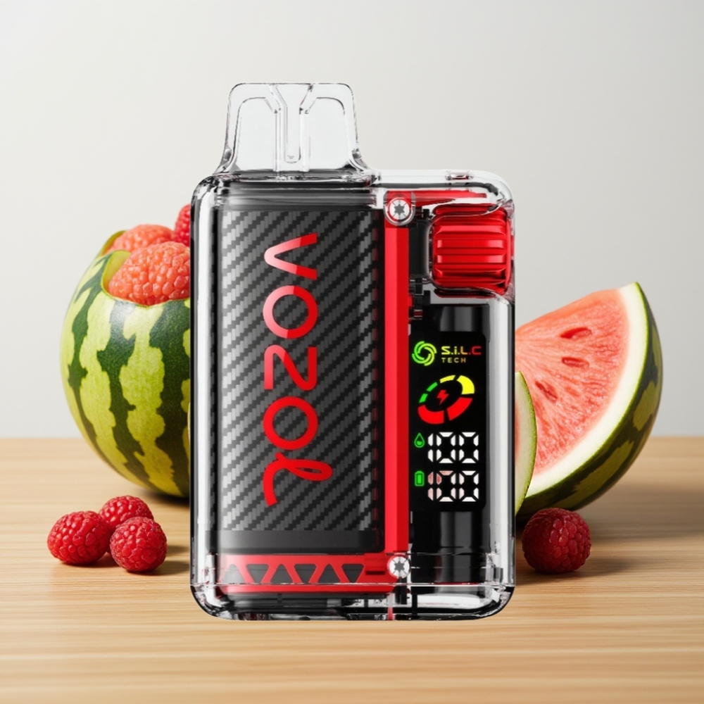VOZOL Vista 20000 Puffs Punjeni Akumulator 650mAh 2% Nikotina OLED Ekran Malina Lubenica