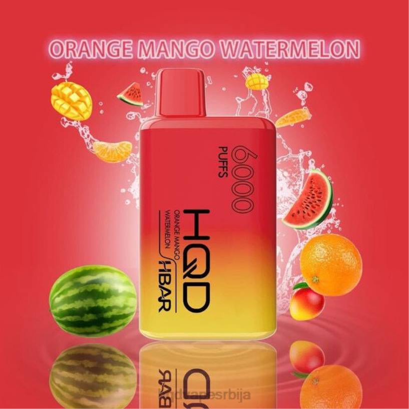HQD HBAR 6000 пуффс наранџаста манго лубеница HPD vape cena 20Z254