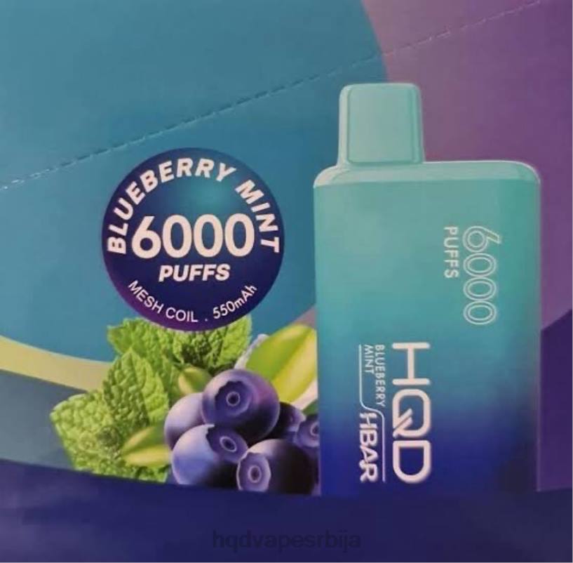 HQD HBAR 6000 пуффс мента боровнице HPD vape srbija 20Z251