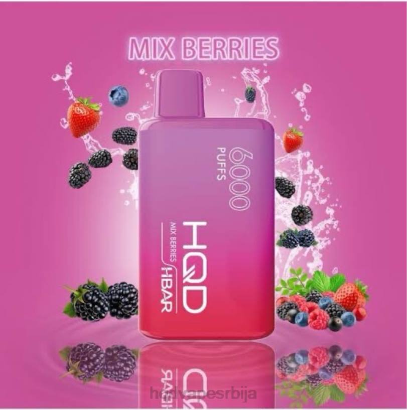 HQD HBAR 6000 пуффс смрзнуте мешавине бобица buy HPD vape 20Z250